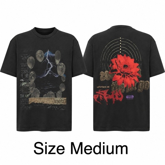 Travis Scott Other - Travis Scott Utopia World Tour Tee Mens M Black Graphic 2024 Delresto Echoes